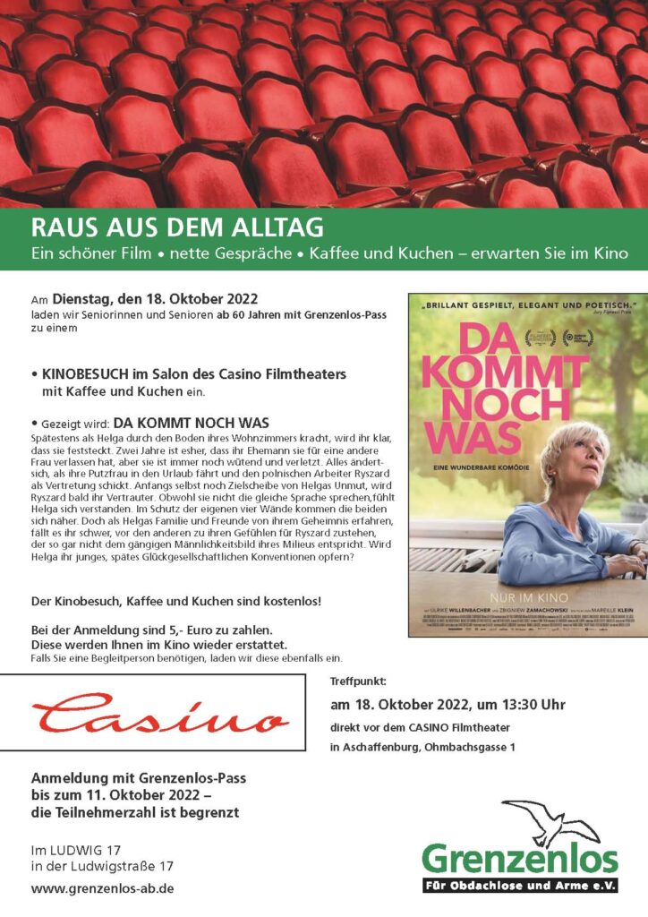 18. Oktober 2022… rein ins Kinovergnügen