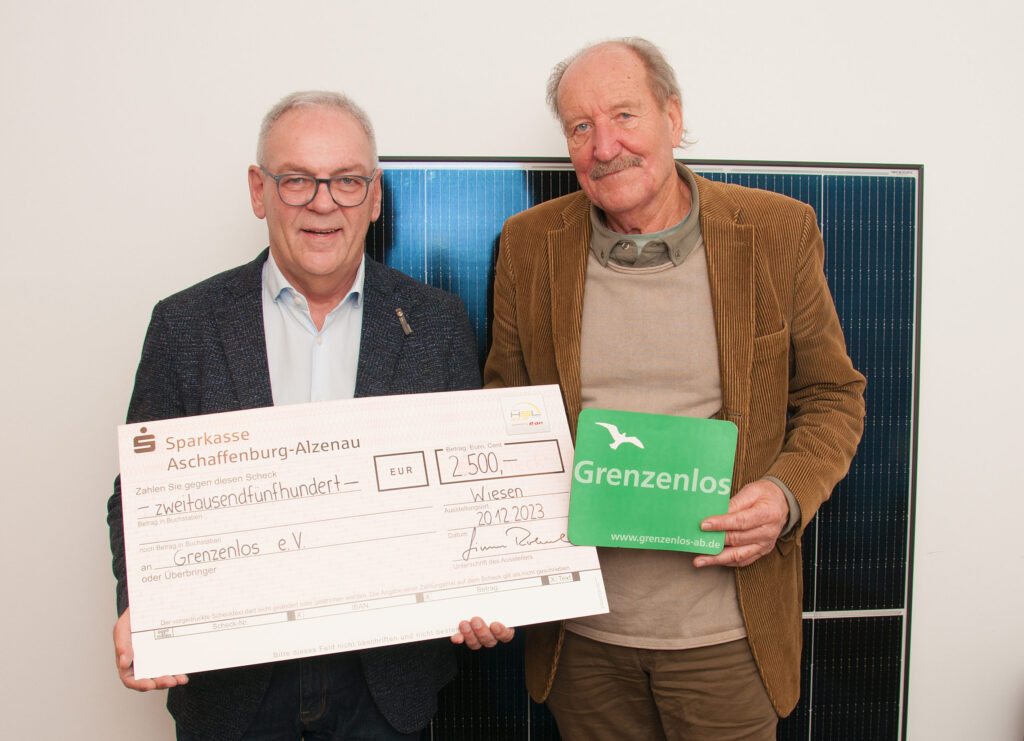 HSL Solar: 2.500 Euro für GRENZENLOS e.V.
