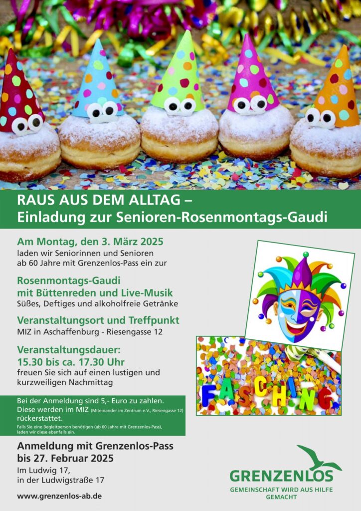 Einladung: Senioren-Rosenmontags-Gaudi am 03. März 2025
