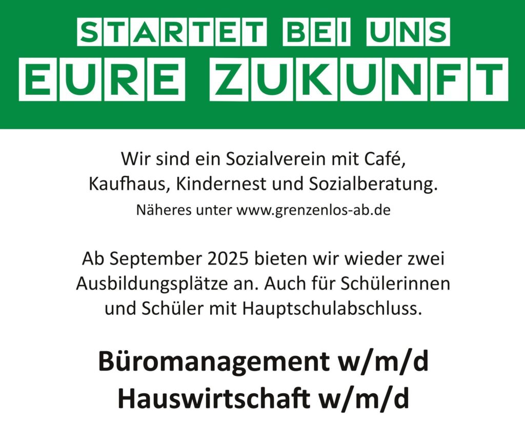 Wir bilden aus – Büromanagement und Hauswirtschaft