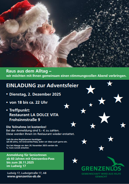 Raus aus dem Alltag: Adventsfeier am 2. Dezember