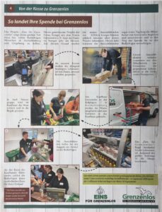 Seite aus dem Flyer zur Aktion „Eins für Grenzenlos"